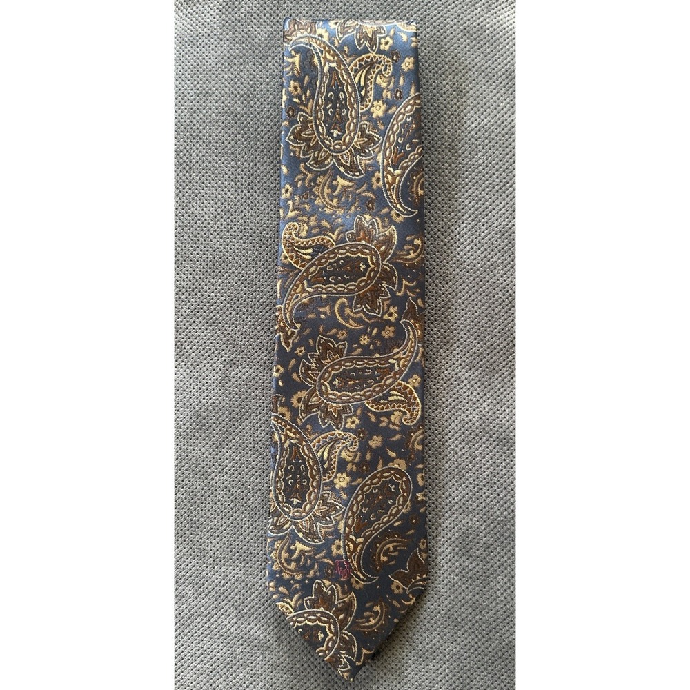 Christian Dior Monsieur Tie Blue‎ & Brown Paisley Logo